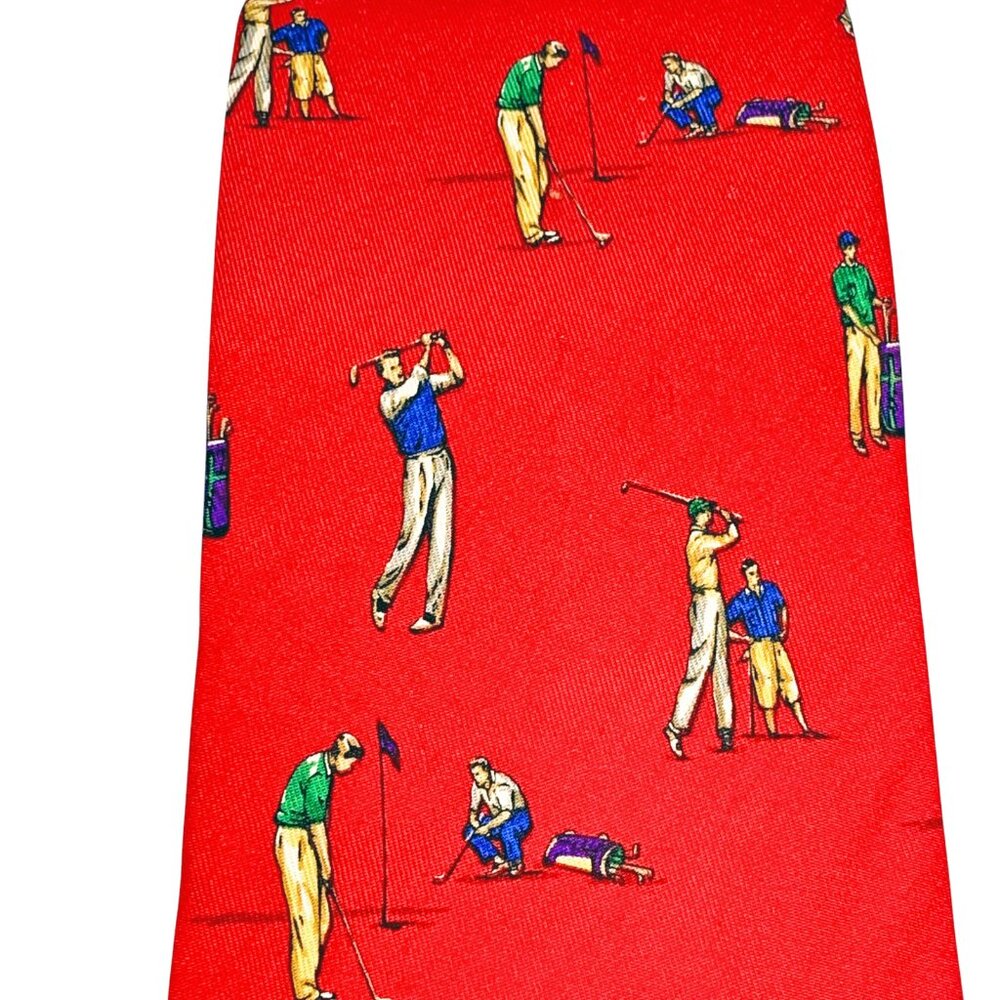 VINTAGE Polo Ralph Lauren Mens Red 100% Silk Necktie Made in the USA - Picture 5 of 8